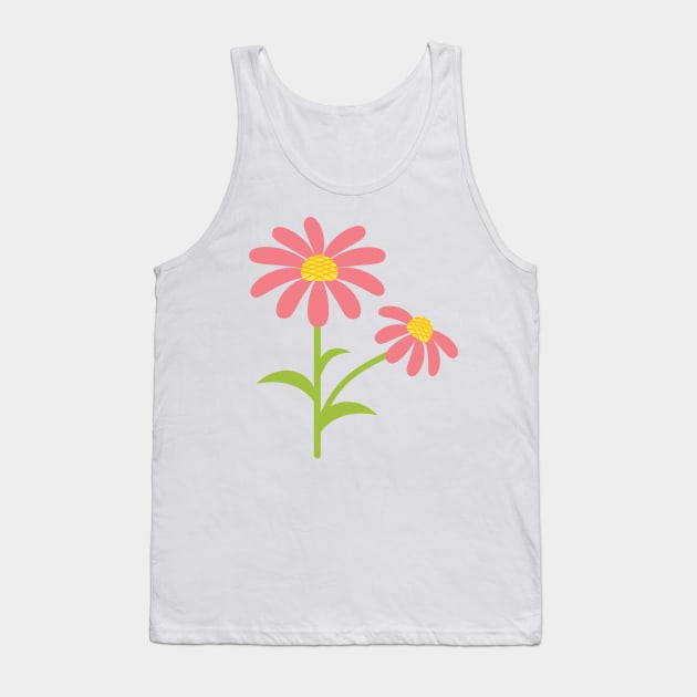 Cute Cartoon Red Daisy Tank Top by SWON Design